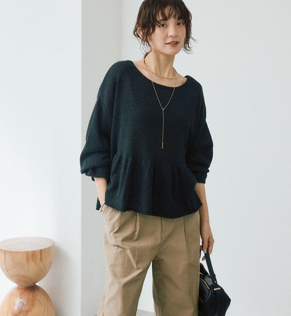  「予約【大人の甘さを演出】ルーズペプラムニット」|ニット・セーター|