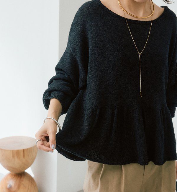  「予約【大人の甘さを演出】ルーズペプラムニット」|ニット・セーター|