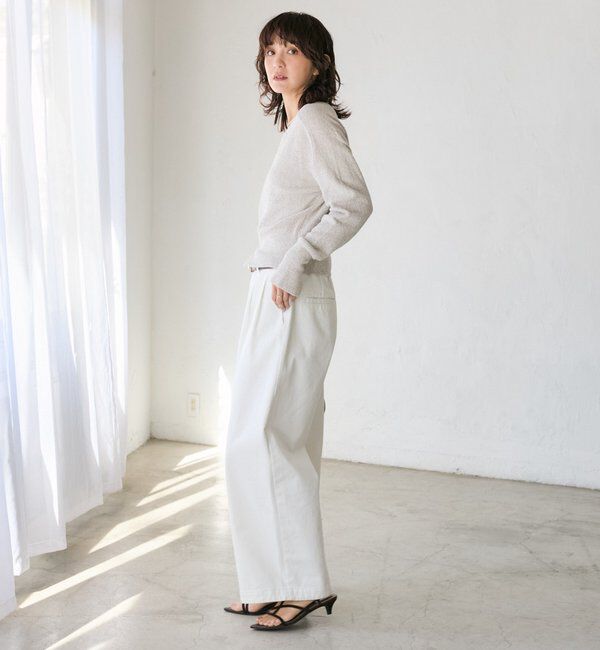  「予約【大人のこなれ感】メランジブークレーZIPニット」|カーディガン|