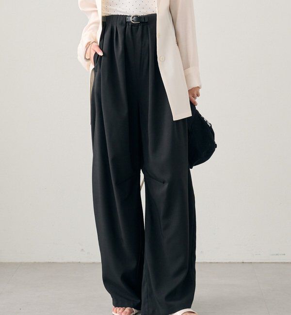  「ベルト付きボリュームスラックス」|チノ|