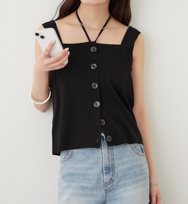  「ホルターニットタンクトップ」|キャミソール|