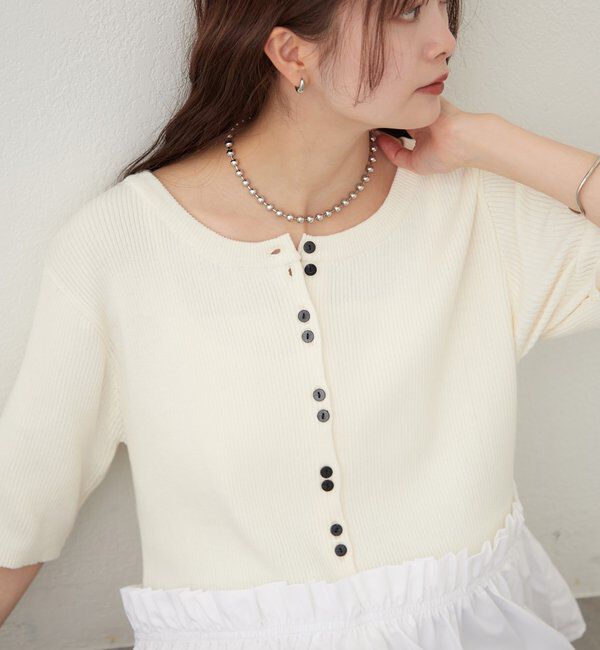  「ペプラム半袖ニット」|ニット・セーター|