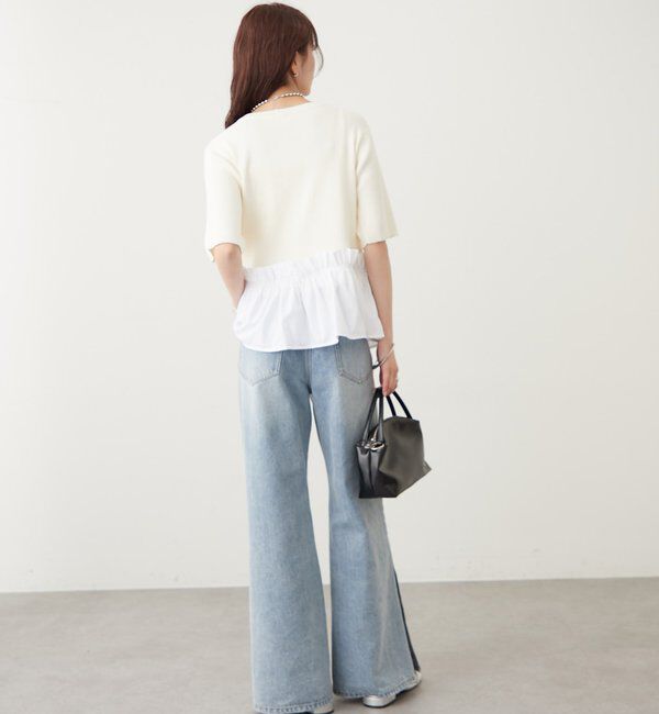  「ペプラム半袖ニット」|ニット・セーター|