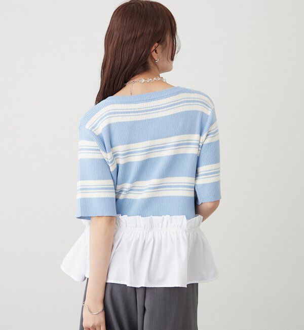  「ペプラム半袖ニット」|ニット・セーター|