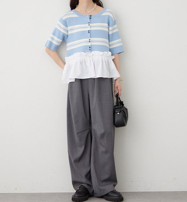  「ペプラム半袖ニット」|ニット・セーター|