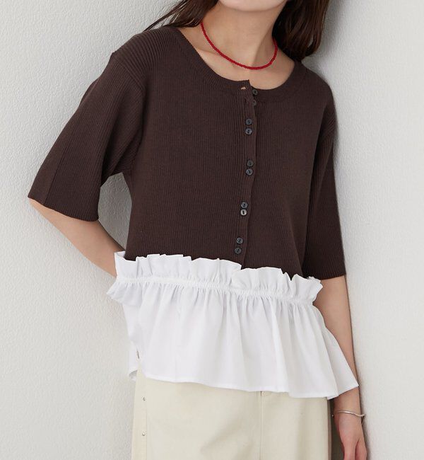  「ペプラム半袖ニット」|ニット・セーター|