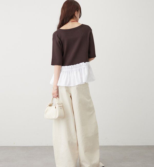  「ペプラム半袖ニット」|ニット・セーター|