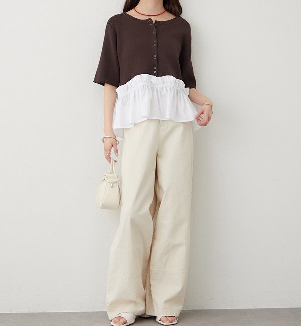  「ペプラム半袖ニット」|ニット・セーター|