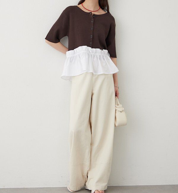  「ペプラム半袖ニット」|ニット・セーター|