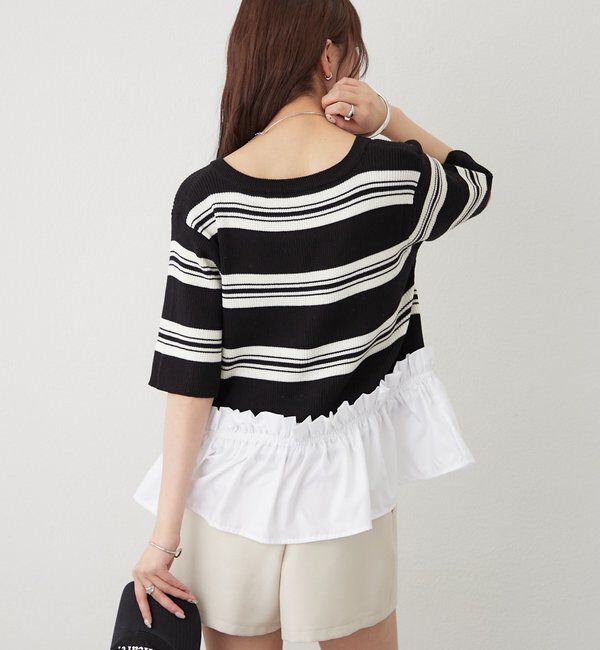  「ペプラム半袖ニット」|ニット・セーター|