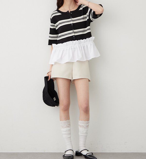  「ペプラム半袖ニット」|ニット・セーター|