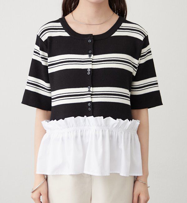  「ペプラム半袖ニット」|ニット・セーター|