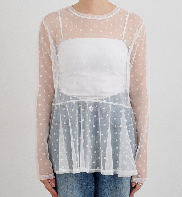  「ドットチュールブラウス」|シャツ・ブラウス|