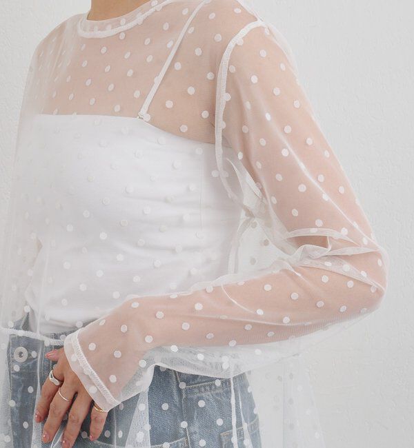  「ドットチュールブラウス」|シャツ・ブラウス|