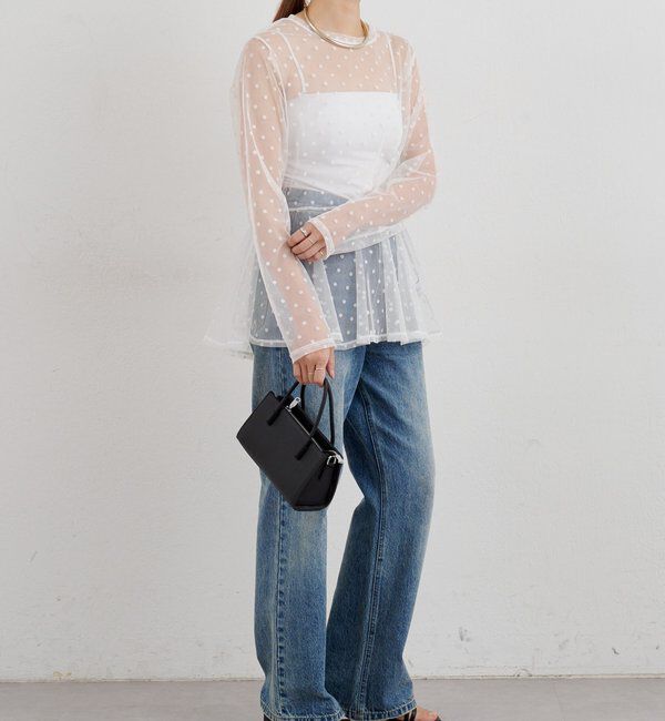  「ドットチュールブラウス」|シャツ・ブラウス|