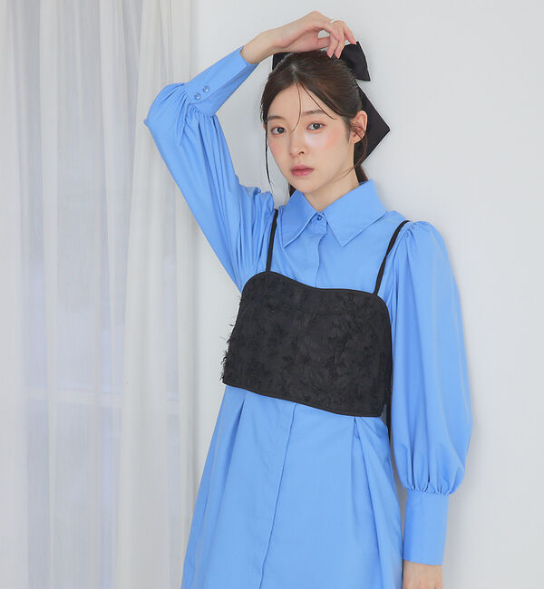 SELFIST「パイピングジャガードビスチェ」|シャツ・ブラウス|ブラック