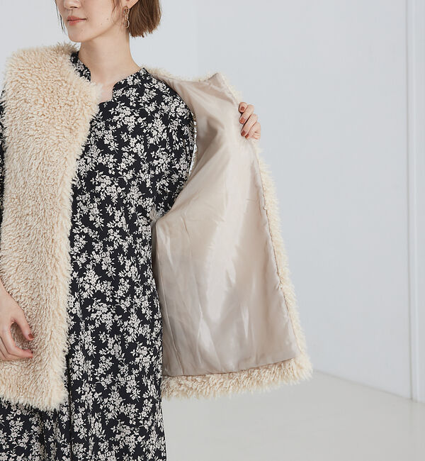 abahouse mavie「フェイクファーベスト」|ベスト・ジレ|