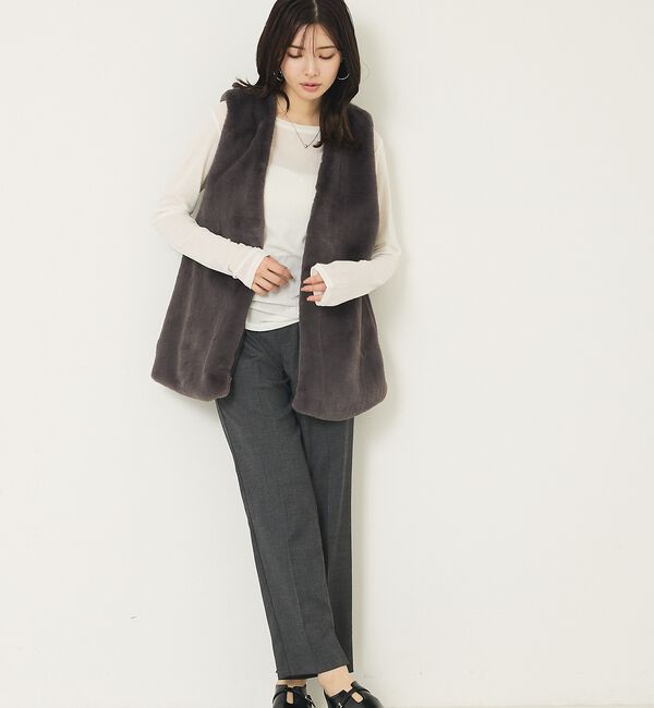 abahouse mavie「フェイクファーベスト」|ベスト・ジレ|