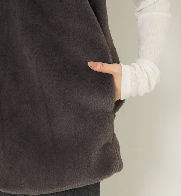 abahouse mavie「フェイクファーベスト」|ベスト・ジレ|