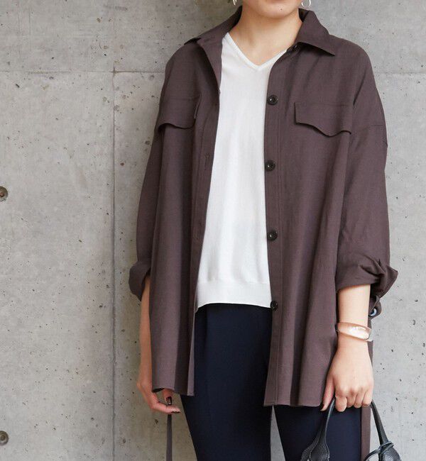 Liesse「シャツジャケット」|シャツ・ブラウス|ブラウン