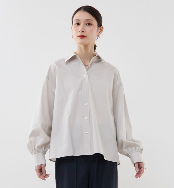 Soffitto「高密度ブロードフレアシャツ」|シャツ・ブラウス|ライトグレー