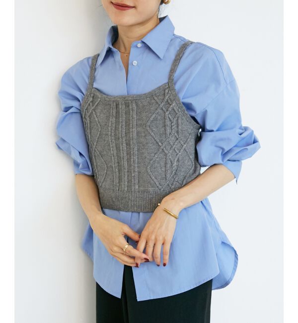  「ブラウス&times;ニットビスチェセット」|シャツ・ブラウス|