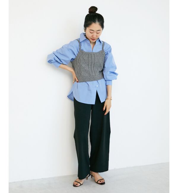  「ブラウス&times;ニットビスチェセット」|シャツ・ブラウス|