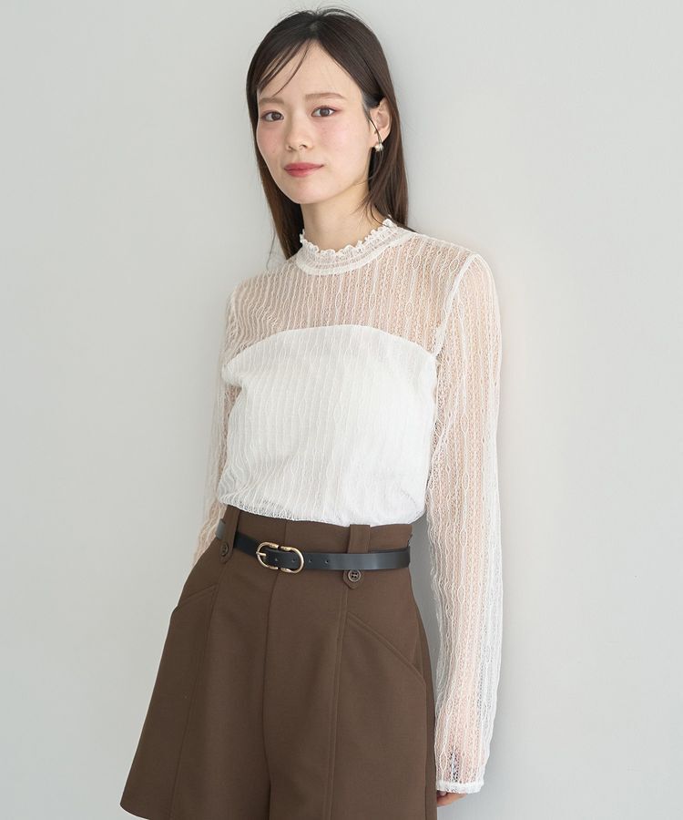 earth music&ecology「レースドッキングプルオーバー」|Tシャツ・カットソー|