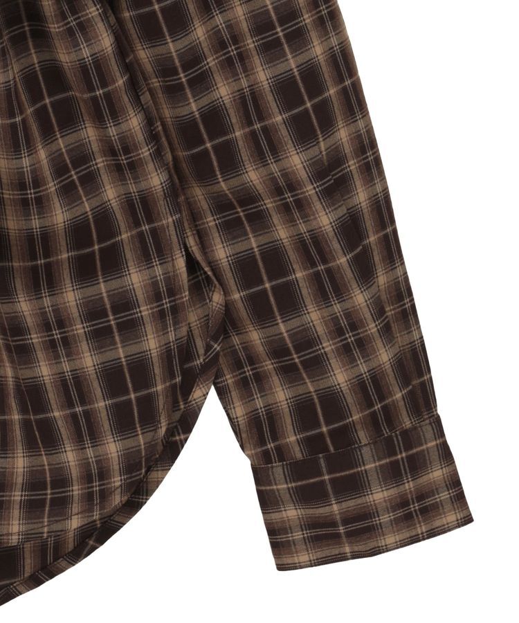 earth music&ecology「SET2点チェック柄シャーリングビスチェ＋シャツ」|シャツ・ブラウス|