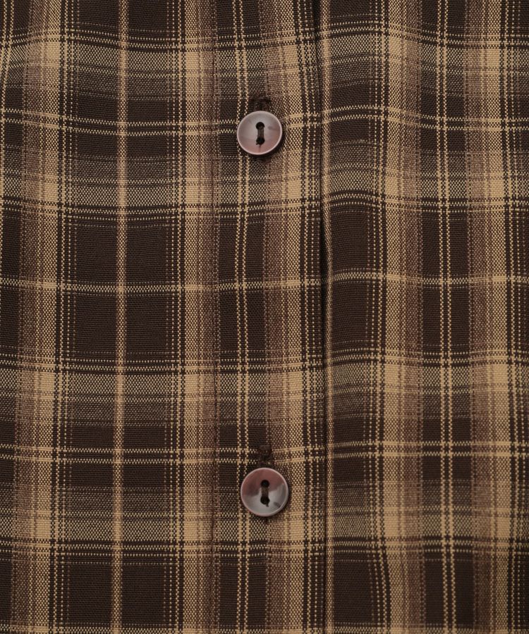 earth music&ecology「SET2点チェック柄シャーリングビスチェ＋シャツ」|シャツ・ブラウス|