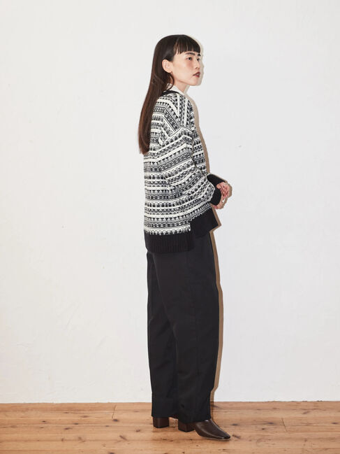  「Vネックジャガードニットプルオーバー」|ニット・セーター|