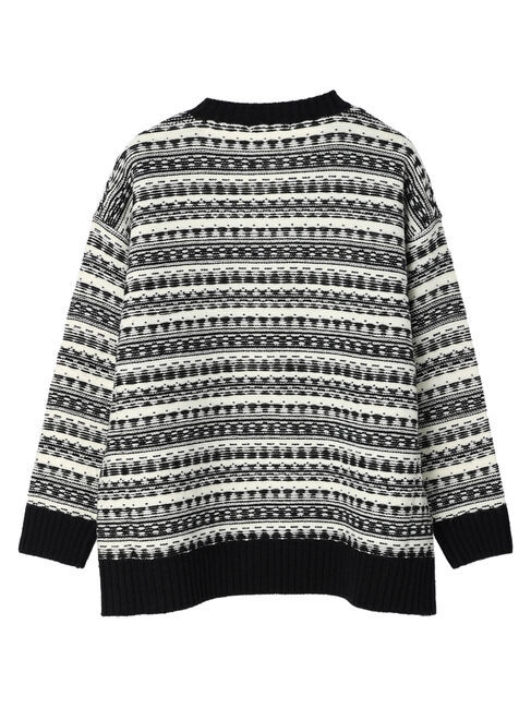  「Vネックジャガードニットプルオーバー」|ニット・セーター|