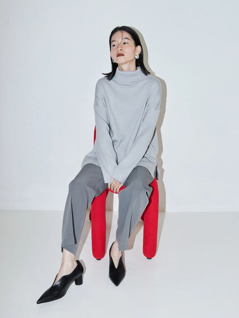  「パチパチしにくいハイネックBIGニットプルオーバー」|ニット・セーター|