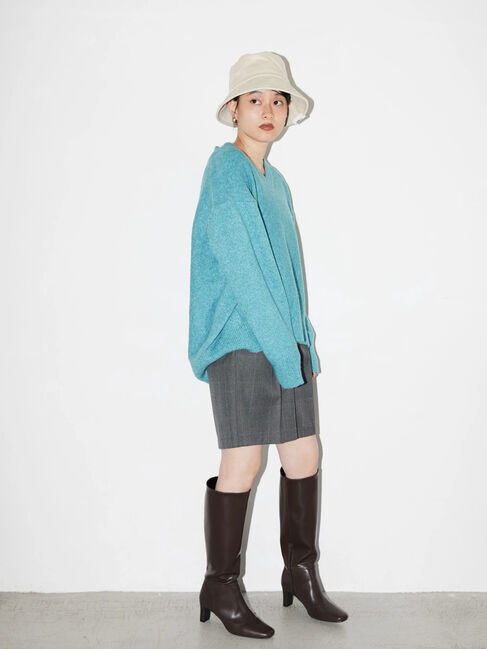  「Vネック前振りコクーンニットプルオーバー」|ニット・セーター|