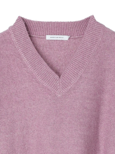  「Vネック前振りコクーンニットプルオーバー」|ニット・セーター|