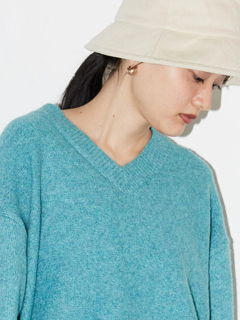  「Vネック前振りコクーンニットプルオーバー」|ニット・セーター|