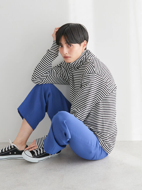  「タートルボーダーカットプルオーバー1」|Tシャツ・カットソー|ボーダーブラック