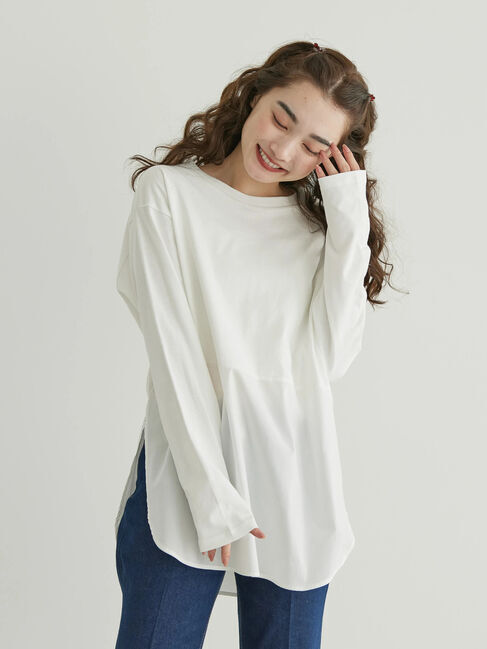  「SET ハーフZIPスウェット+シャツテールプルオーバー」|Tシャツ・カットソー|