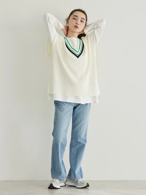 AMERICAN HOLIC「SET　ニットベスト+ボリュームスリーブシャツ」|ニット・セーター|