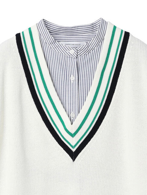 AMERICAN HOLIC「SET　ニットベスト+ボリュームスリーブシャツ」|ニット・セーター|