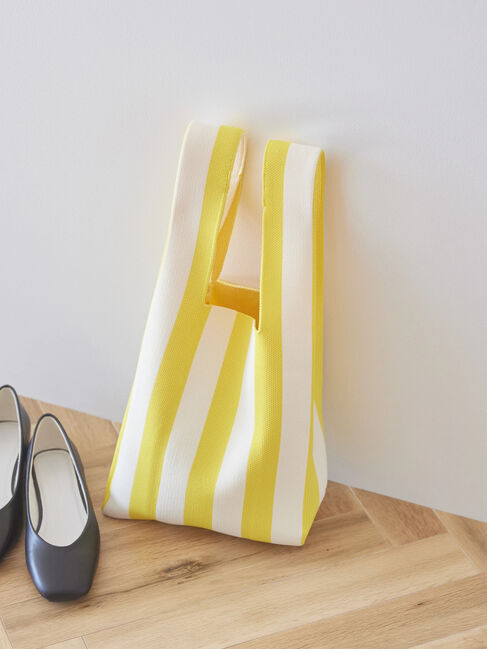  「ニットジャガードBAG」|ハンドバッグ|イエロー