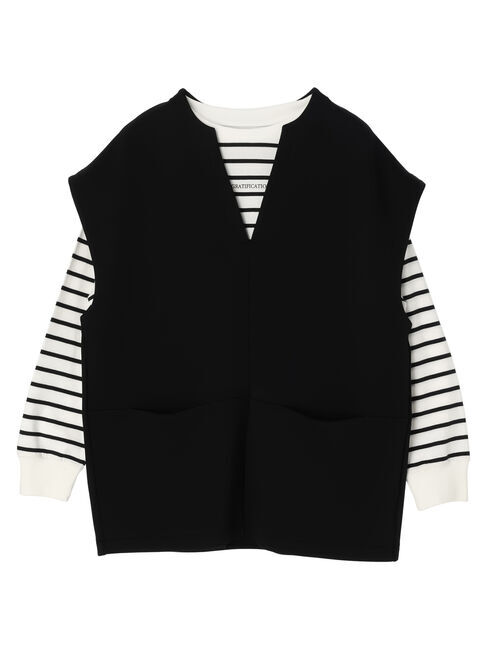  「SET ポンチベスト+カットプルオーバー」|Tシャツ・カットソー|