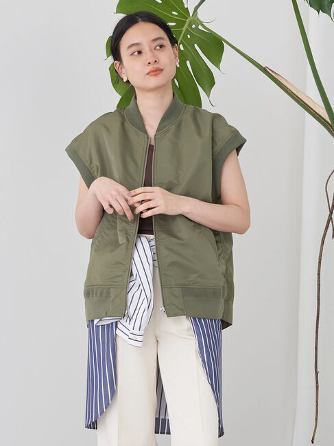 AMERICAN HOLIC「MA-1ノースリーブブルゾン」|その他|カーキ