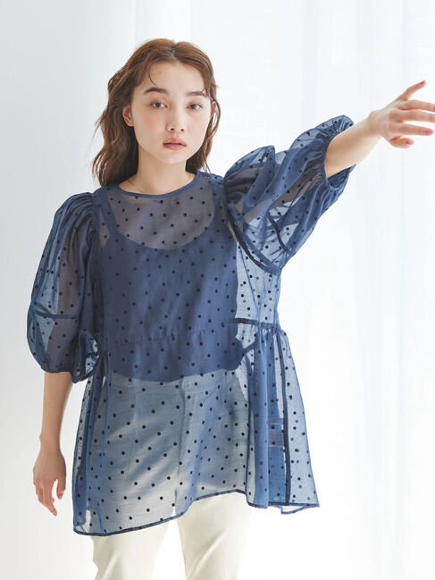 AMERICAN HOLIC「フロッキードットティアードチュニック」|チュニック|