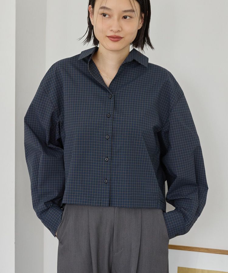 AMERICAN HOLIC「クロップド丈バックタックチェックシャツ」|シャツ・ブラウス|
