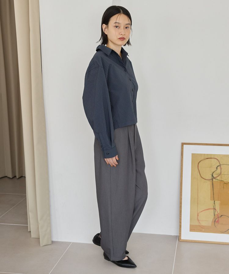 AMERICAN HOLIC「クロップド丈バックタックチェックシャツ」|シャツ・ブラウス|