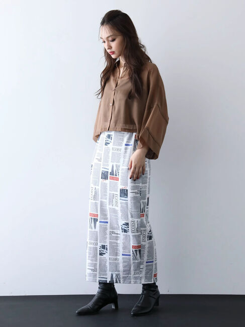 Green Parks「EGOIST　5分袖短丈シアーシャツ」|シャツ・ブラウス|