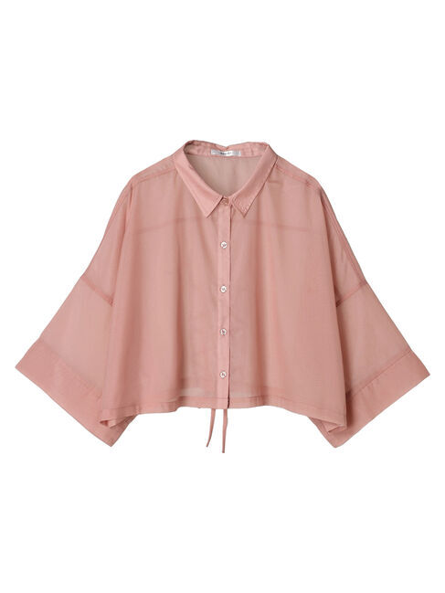 Green Parks「EGOIST　5分袖短丈シアーシャツ」|シャツ・ブラウス|