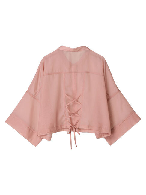 Green Parks「EGOIST　5分袖短丈シアーシャツ」|シャツ・ブラウス|