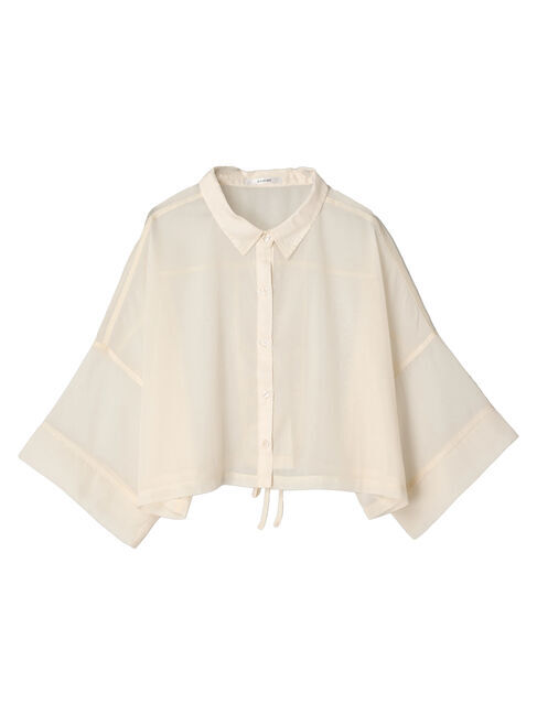 Green Parks「EGOIST　5分袖短丈シアーシャツ」|シャツ・ブラウス|